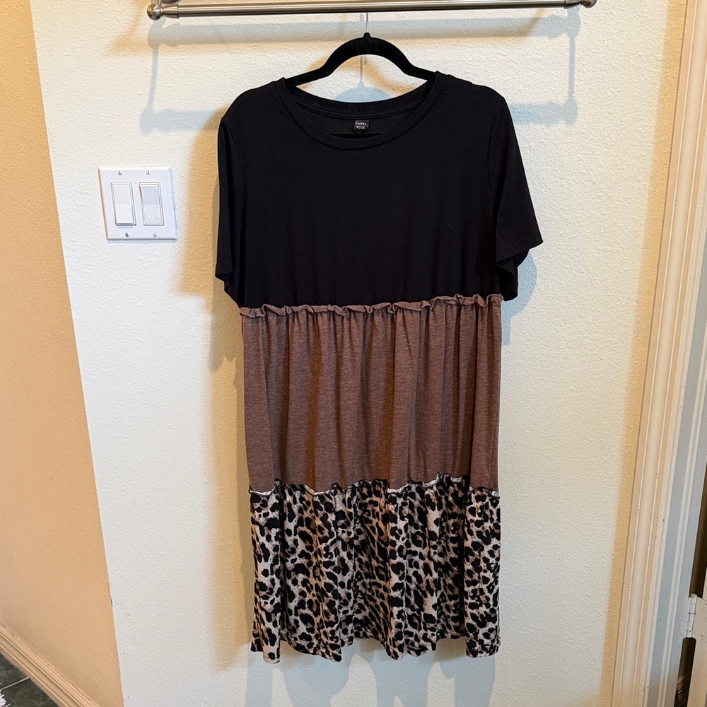 Black and Brown Leopard Print Dress